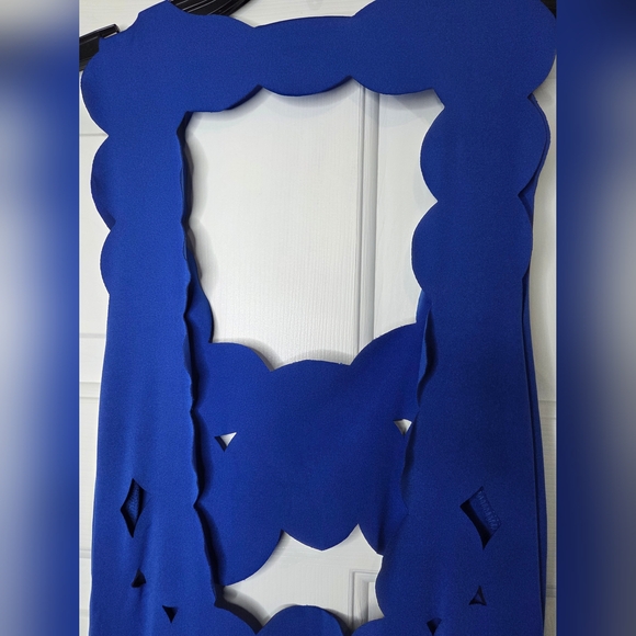 *Womens Hollow Sleeveless Backless Cutout Fringe Bodycon Dress Top Blue Sz Large - Picture 7 of 10